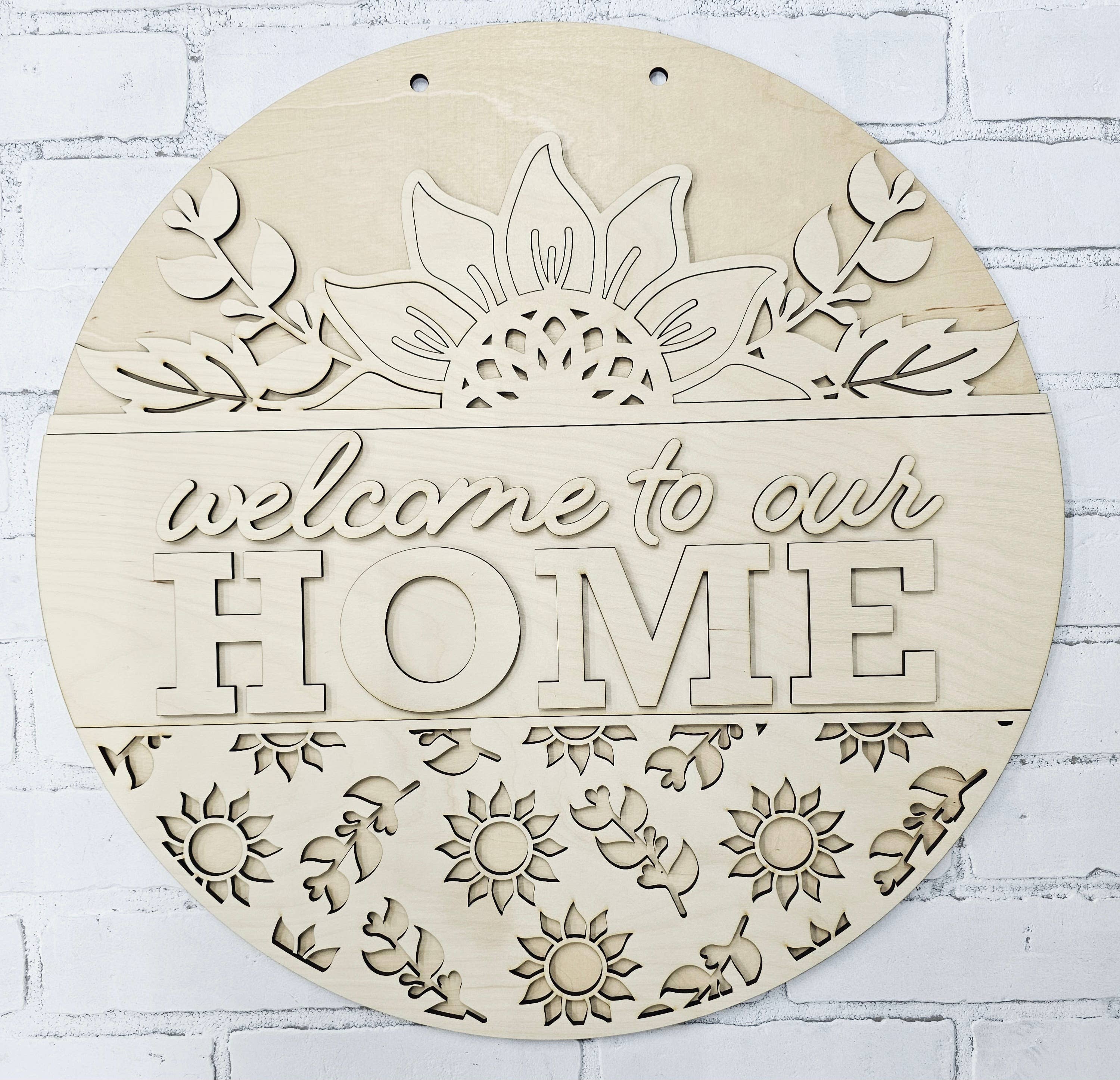 DIY Welcome to Our Home Sunflower Door Hanger