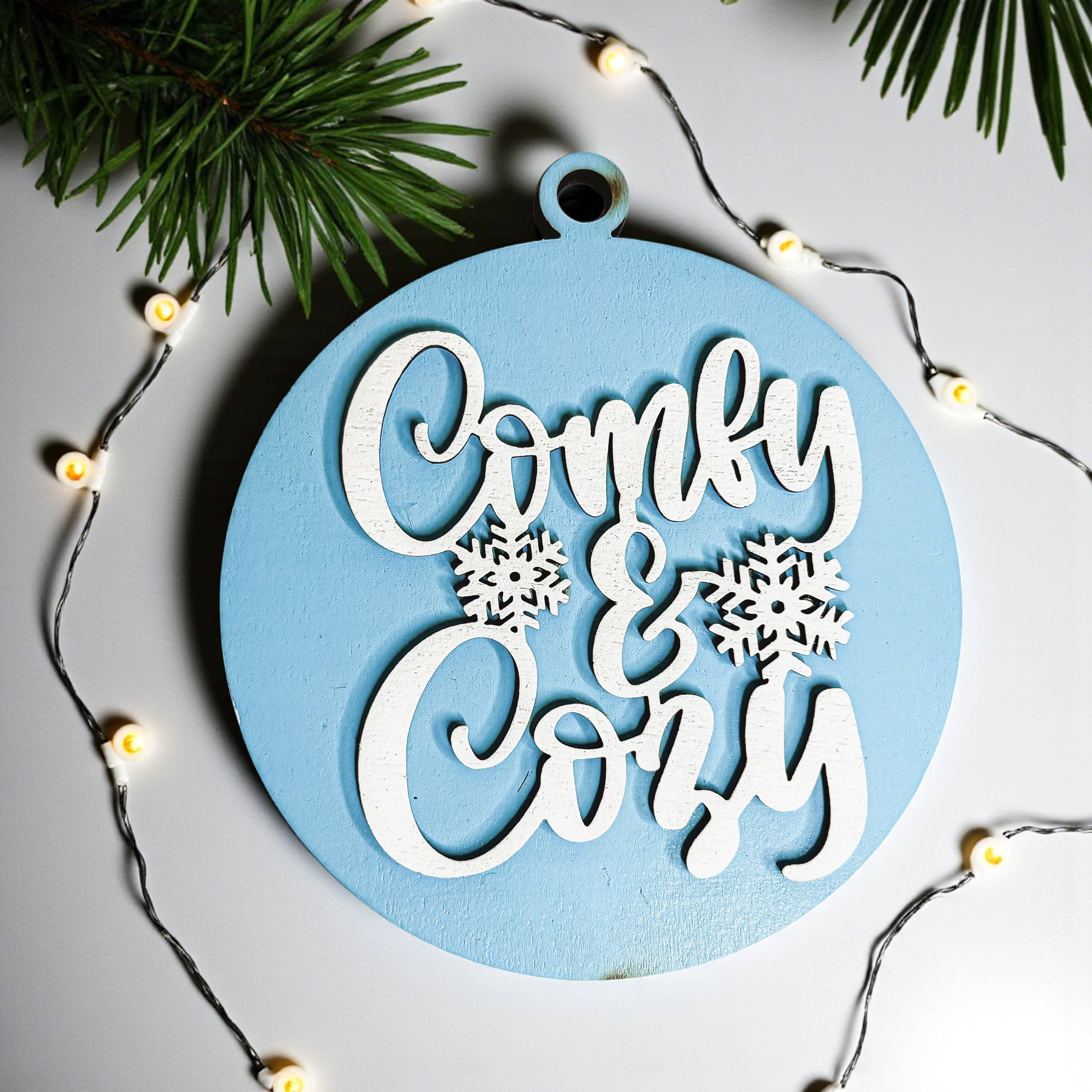 Hanging Christmas Decor + Handmade Wooden Ornament Funny