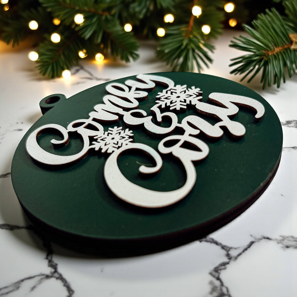 Hanging Christmas Decor + Handmade Wooden Ornament Funny