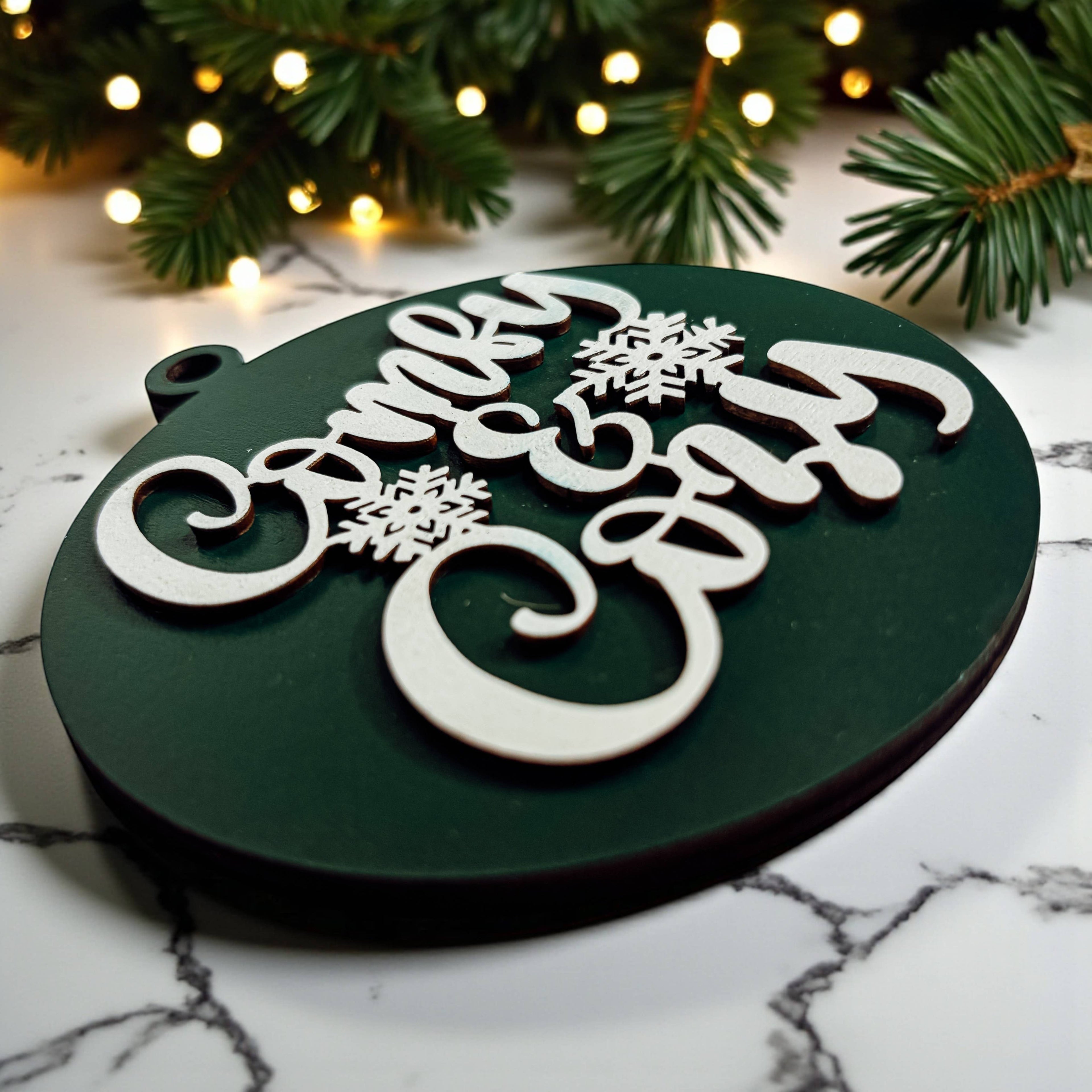 Hanging Christmas Decor + Handmade Wooden Ornament Funny