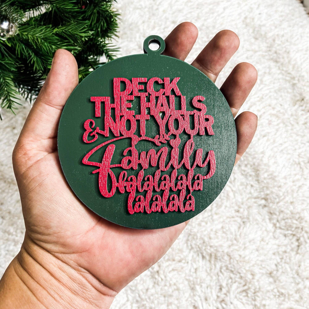 Hanging Christmas Decor + Handmade Wooden Ornament Funny