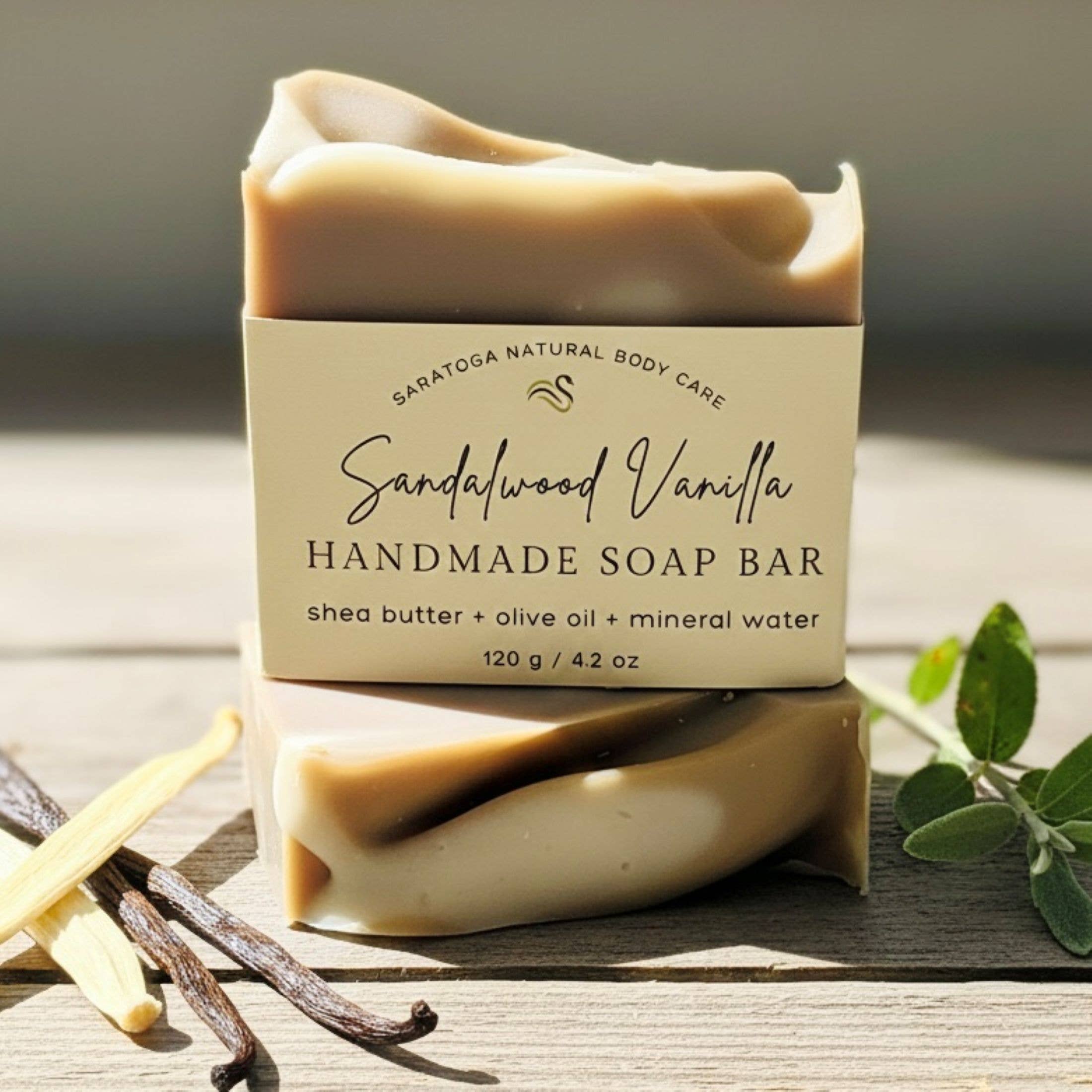 Sandalwood Vanilla Handmade Soap Bar VEGAN COLD PROCESS