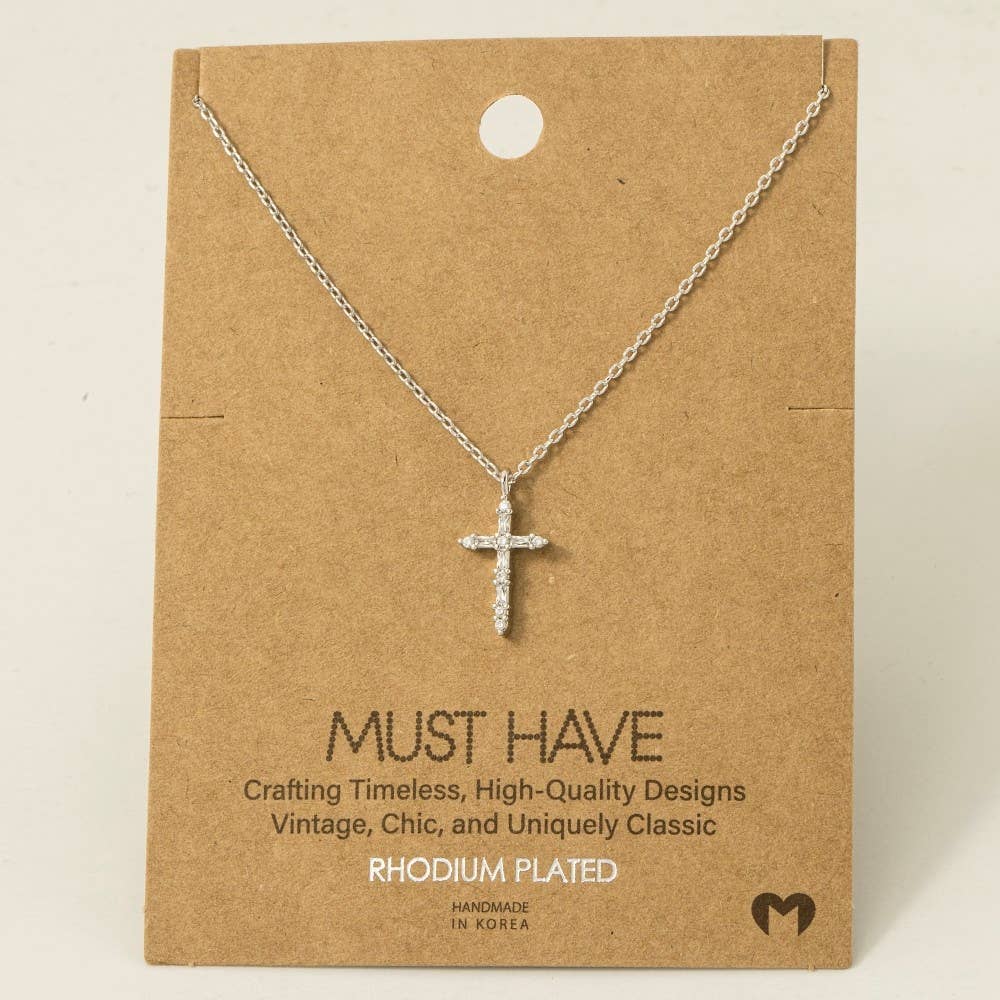 Cz Cross Pendant Necklace