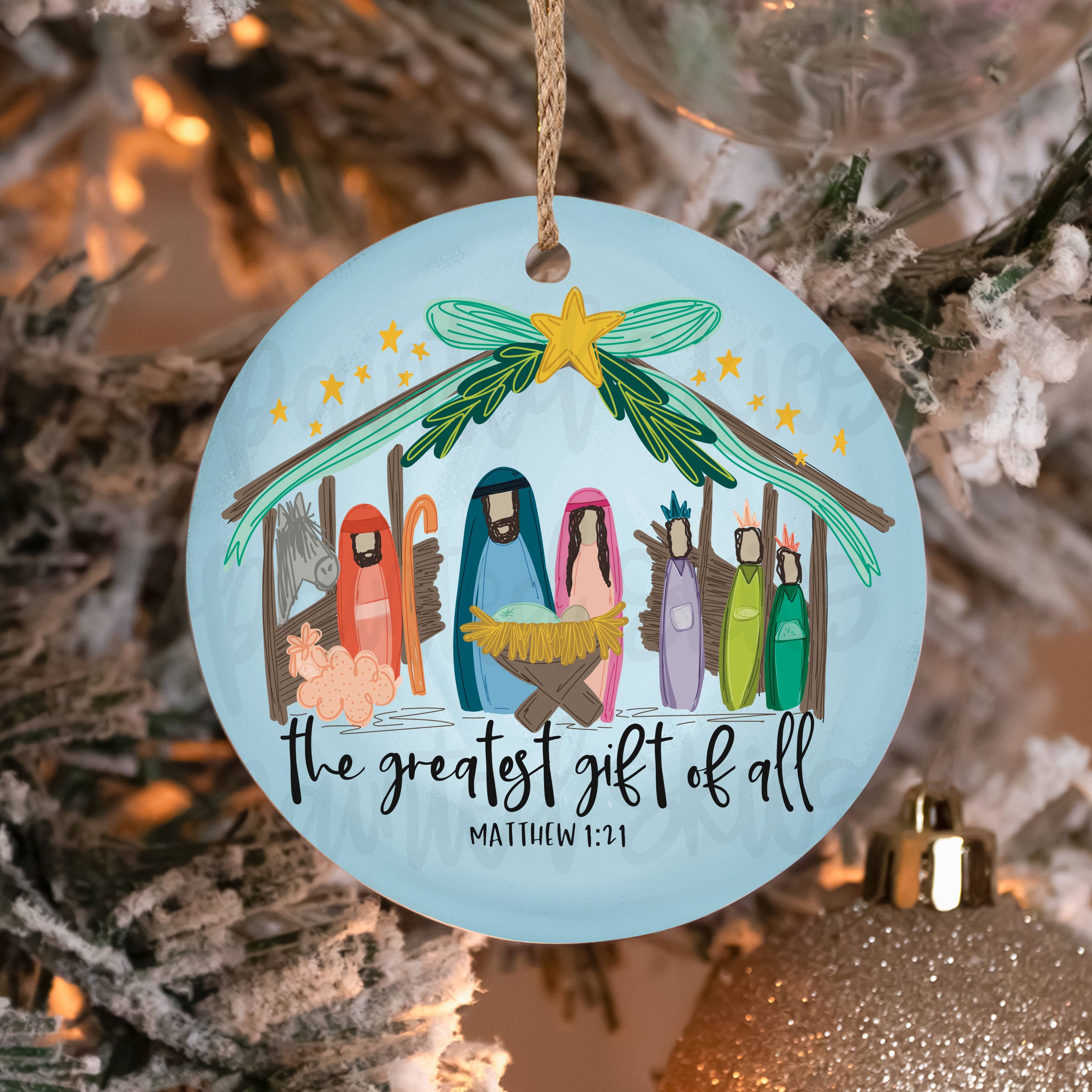 The Greatest Gift Of All Manger Christmas Ornament