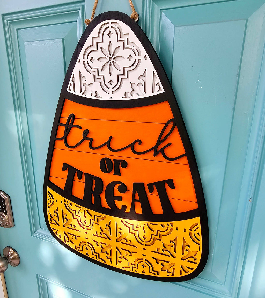 DIY Ornate Candy Corn Door Hanger