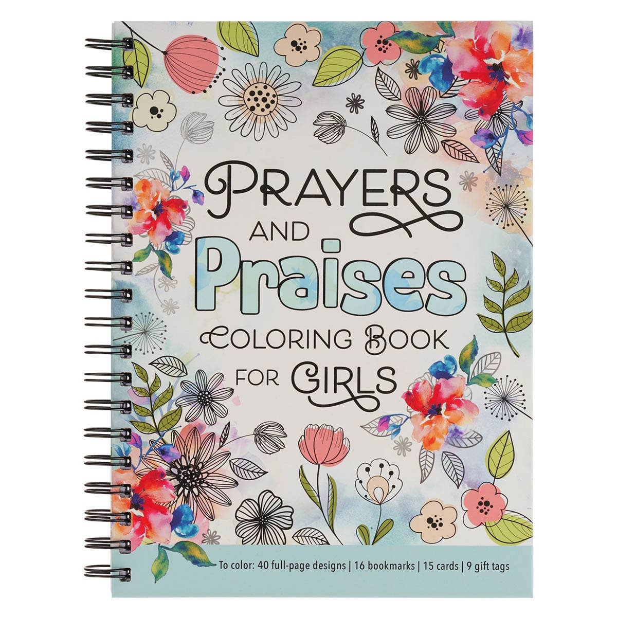 Coloring Book Spiral Prayers & Praises for Girls
