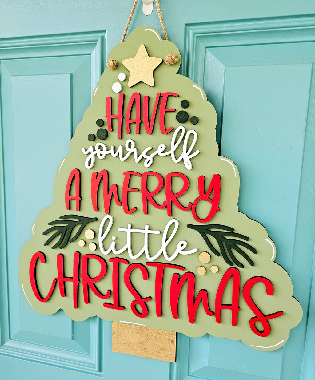 DIY Have Yourself a Merry Little Christmas Door Hanger