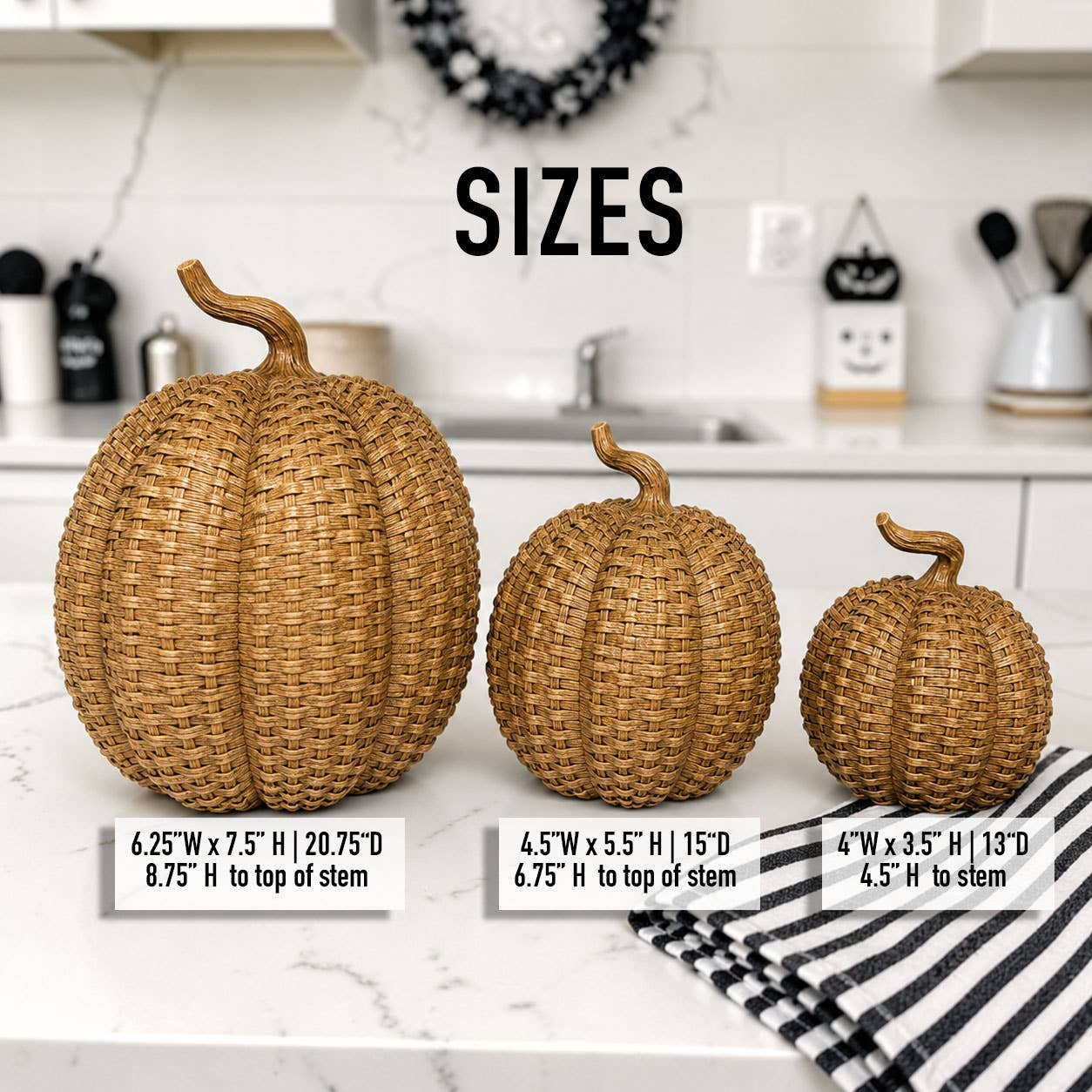 Neutral Fall Halloween Shelf Decor, Cute Pumpkin Home & Gift