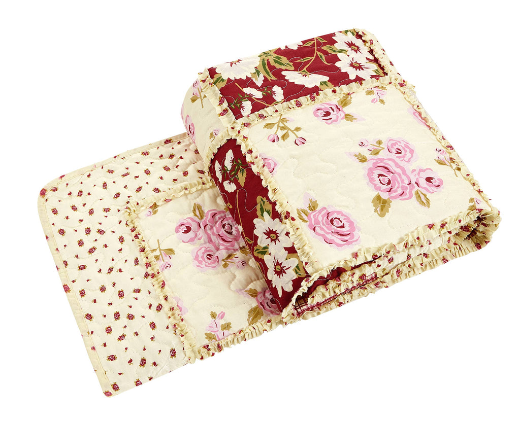 "Kensington Floral"  Quilted Throw Blanket 50"x60"