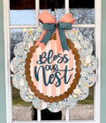 BLESS OUR NEST SCALLOPED SIGN
