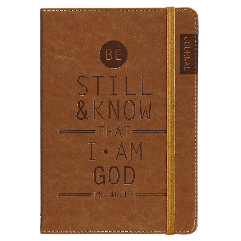 Journal w/Elastic Be Still Brown Ps. 46:10