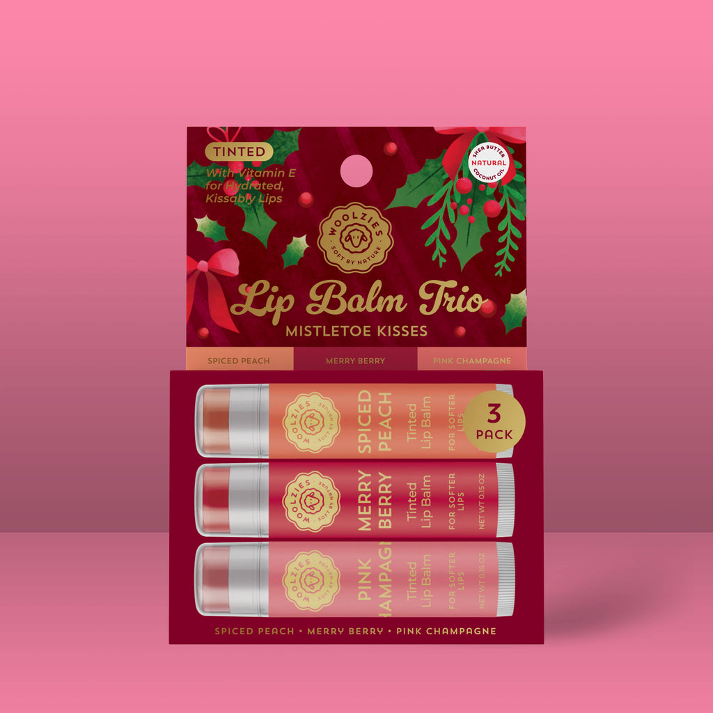 Tinted Shea Butter Lip Balm Trio – Mistletoe Kisses
