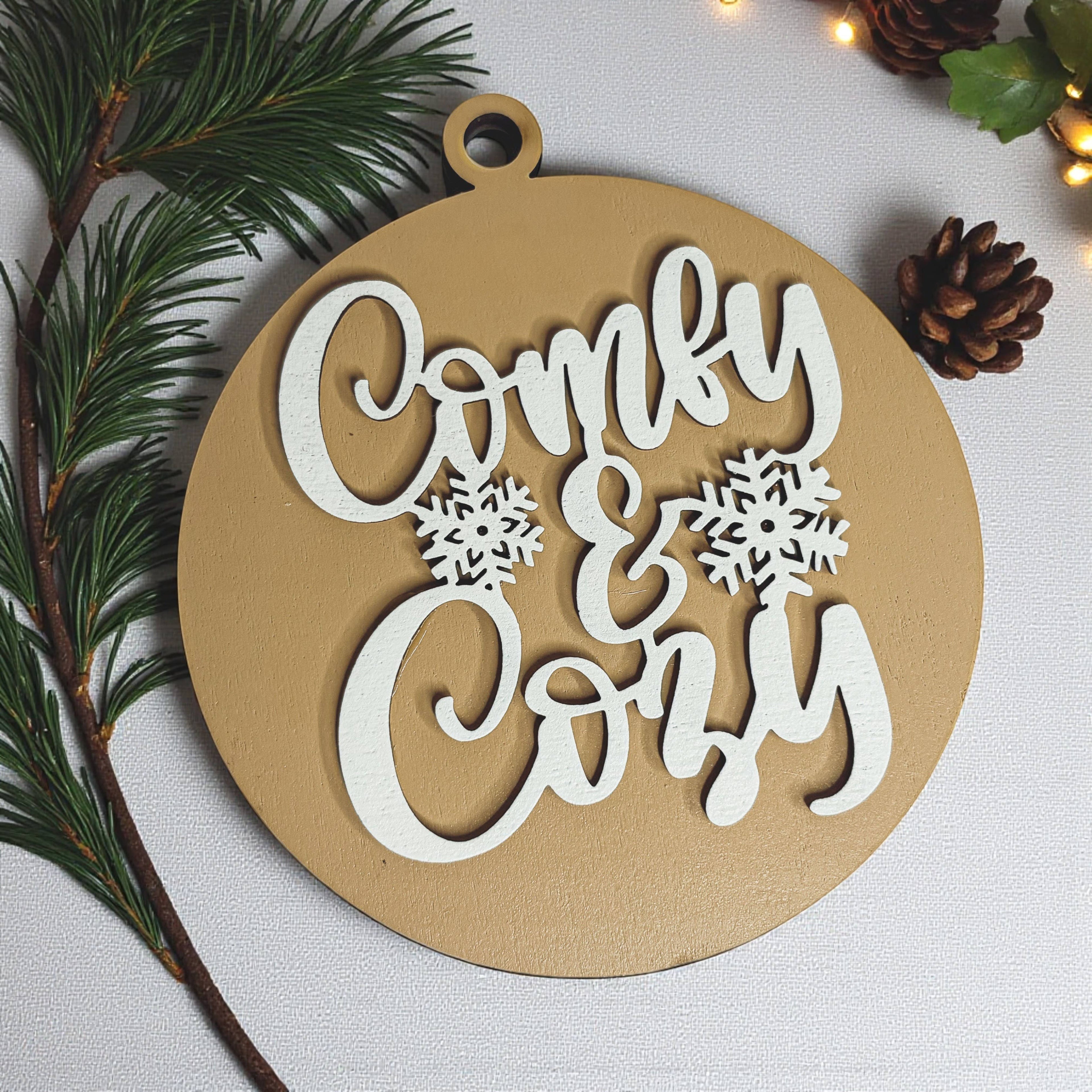 Hanging Christmas Decor + Handmade Wooden Ornament Funny