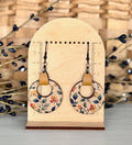 Earrings, Floral Vine Printed Dangle Earrings