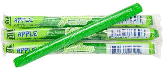 Gilliam Old Fashion Candy Sticks, Sour Apple, 80ct Box