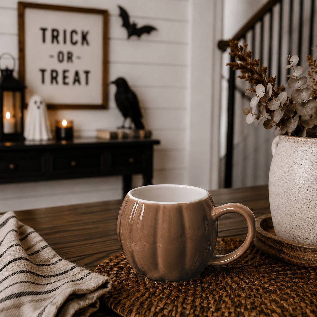 Orange Pumpkin Coffee Mug - Neutral Fall Decor & Gifts 17oz