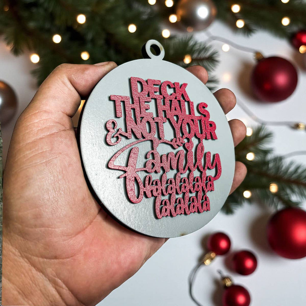 Hanging Christmas Decor + Handmade Wooden Ornament Funny