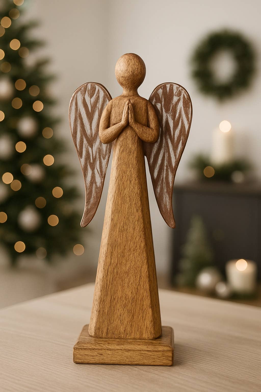Angel With Striated Wings 13x6in