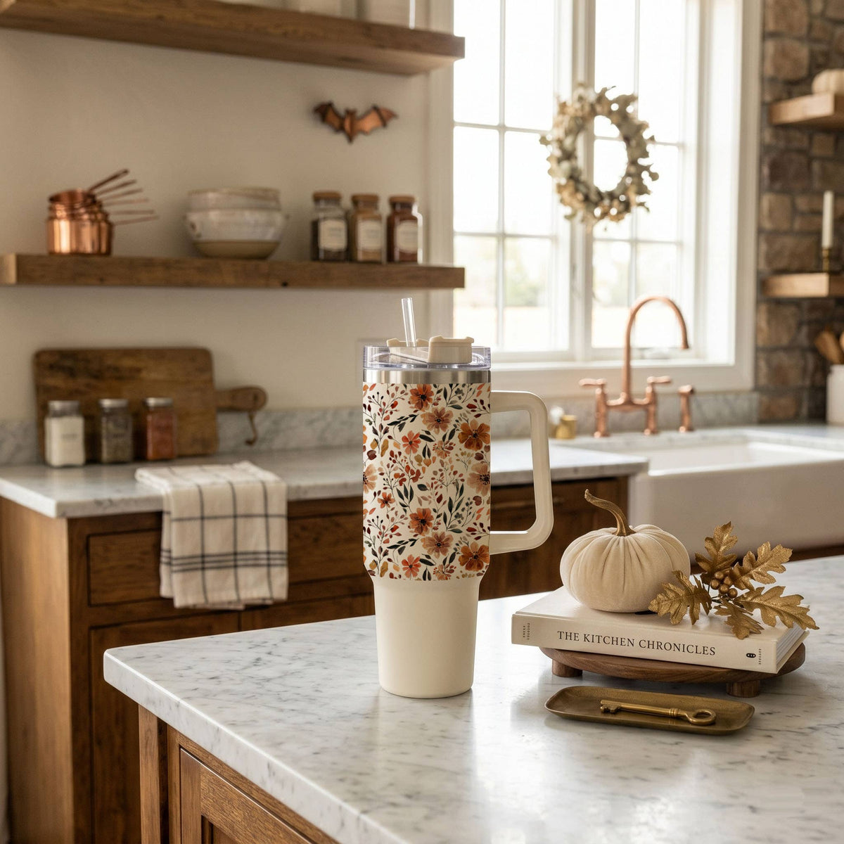 Fall Bohemian Floral Gifts & Drinkware 40oz Autumn Tumbler