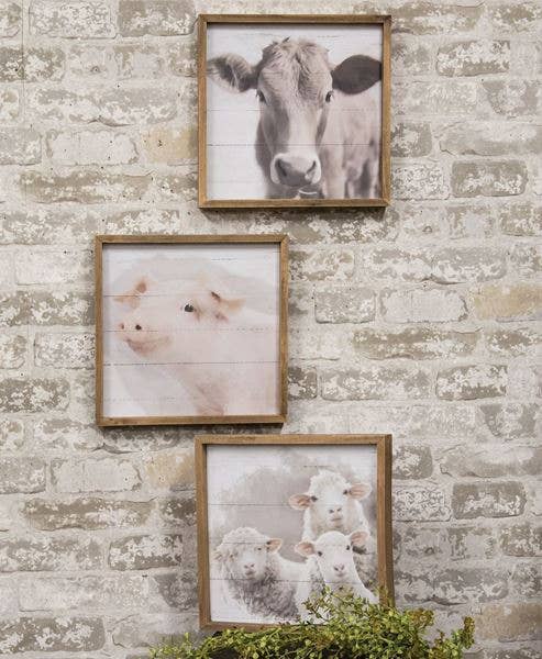 Farmhouse Animal Portrait Frame, 3 Assorted