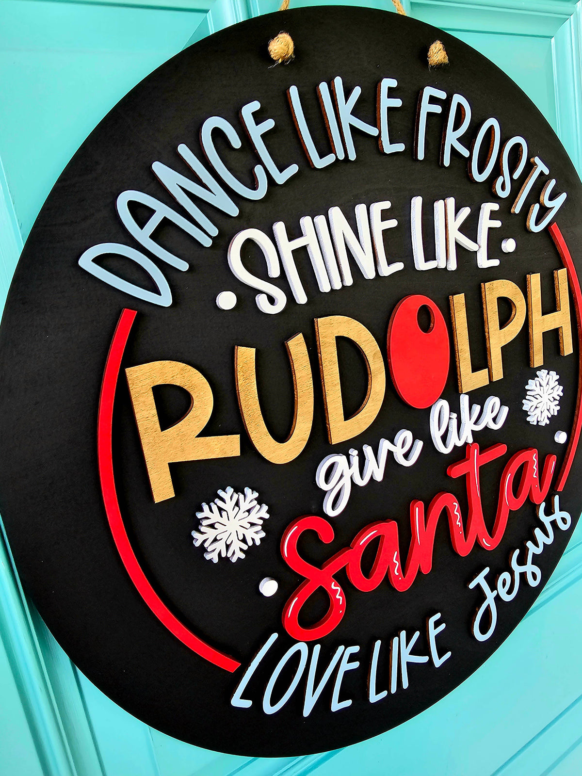 DIY Dance like Frosty Shine like Rudolph Door Hanger