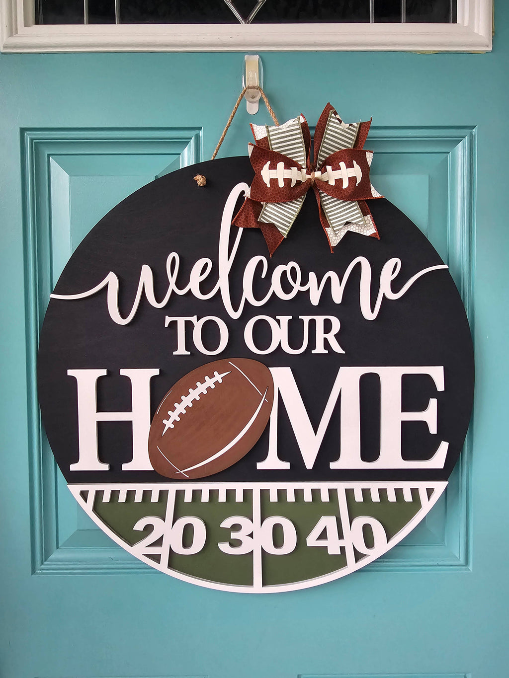 DIY Welcome to Our Home Football Door Hanger