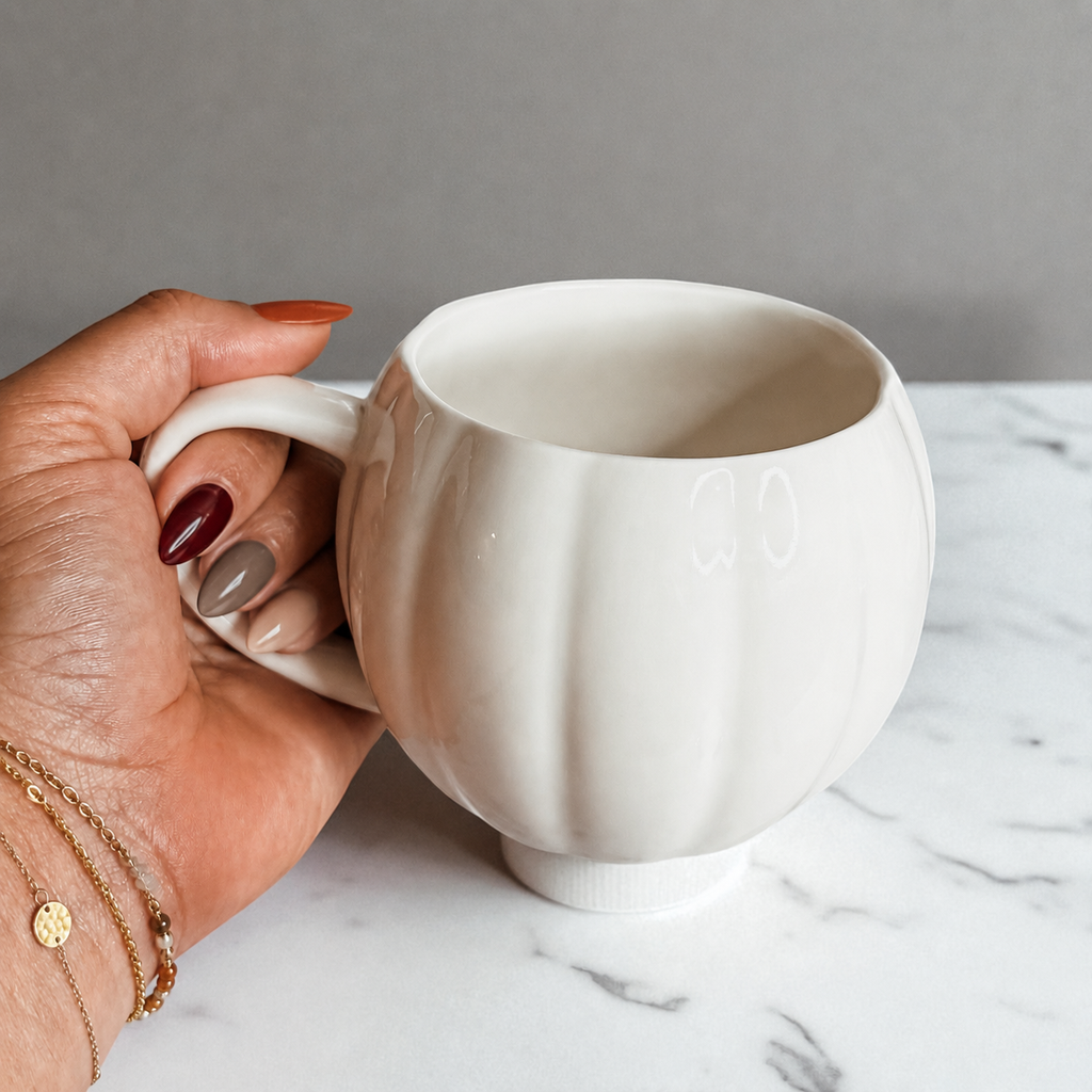 Orange Pumpkin Coffee Mug - Neutral Fall Decor & Gifts 17oz