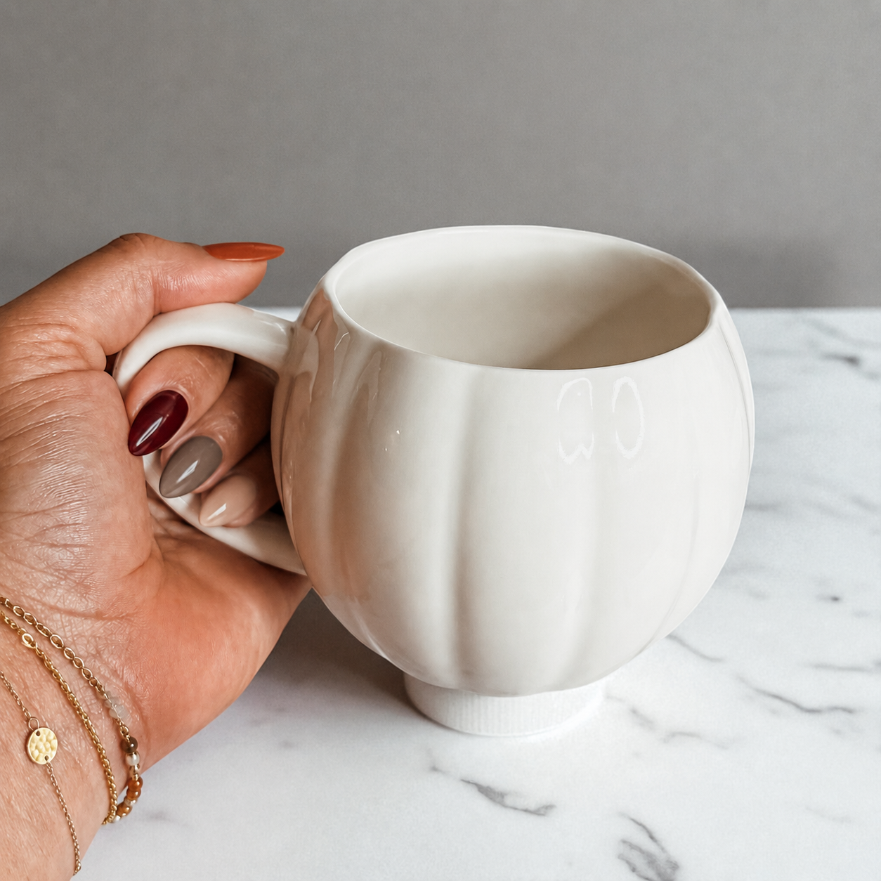 Orange Pumpkin Coffee Mug - Neutral Fall Decor & Gifts 17oz