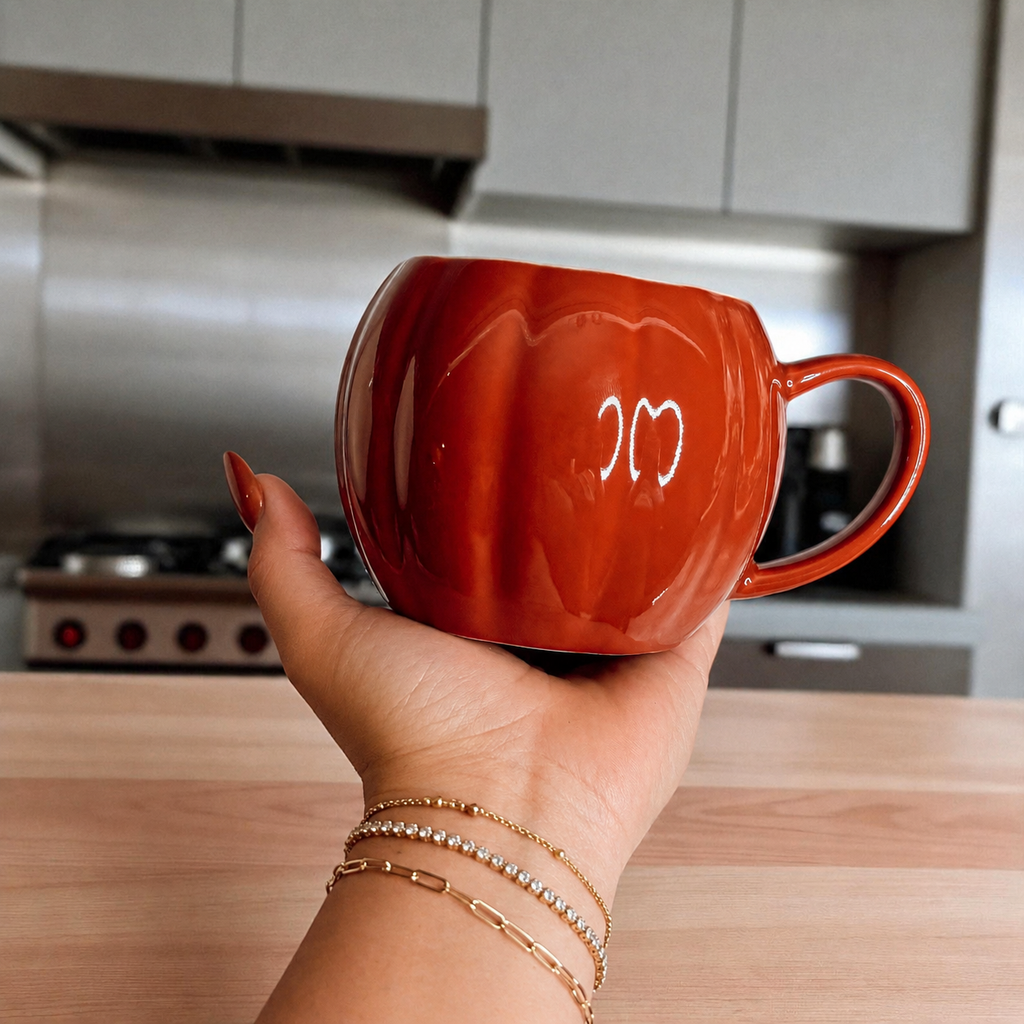 Orange Pumpkin Coffee Mug - Neutral Fall Decor & Gifts 17oz