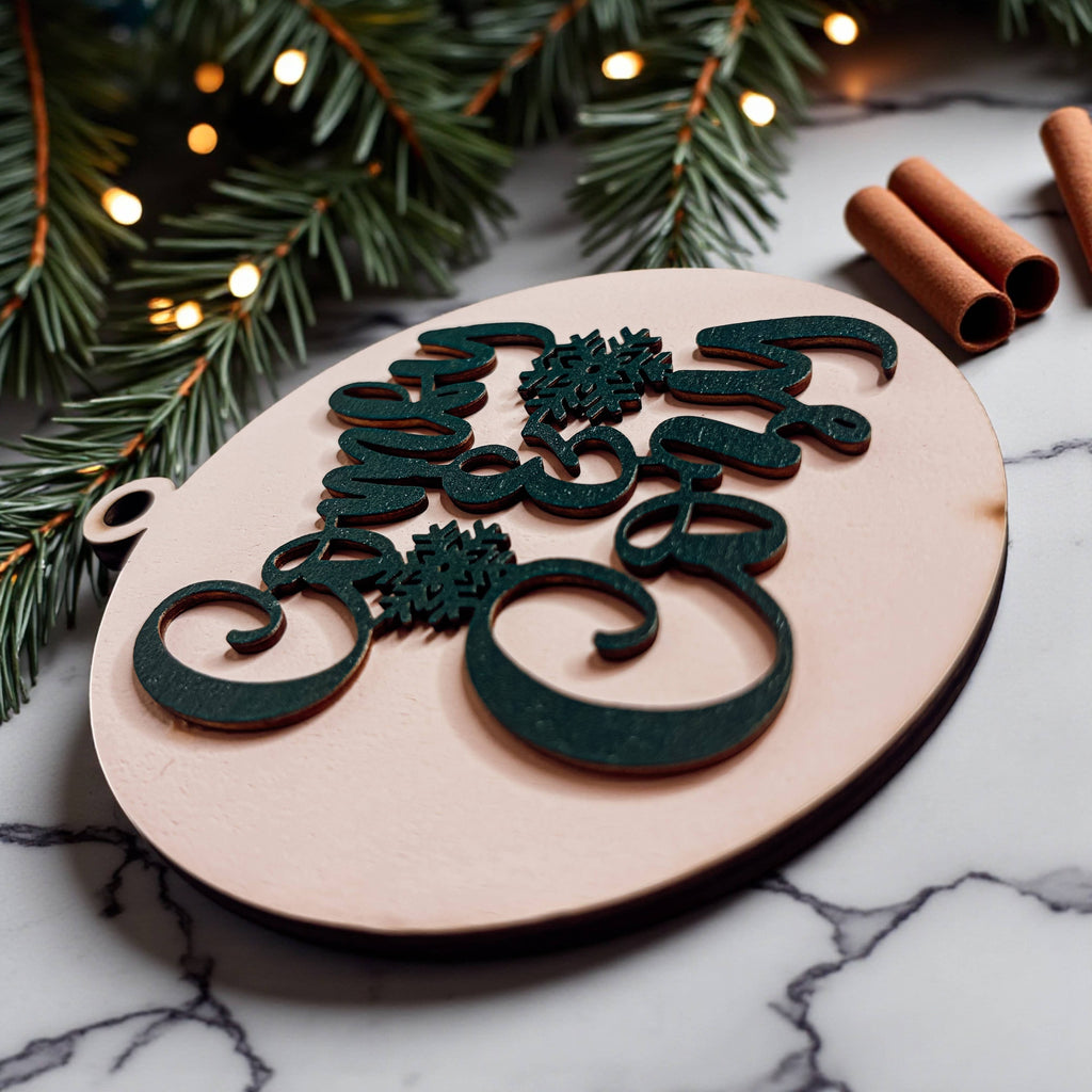 Hanging Christmas Decor + Handmade Wooden Ornament Funny