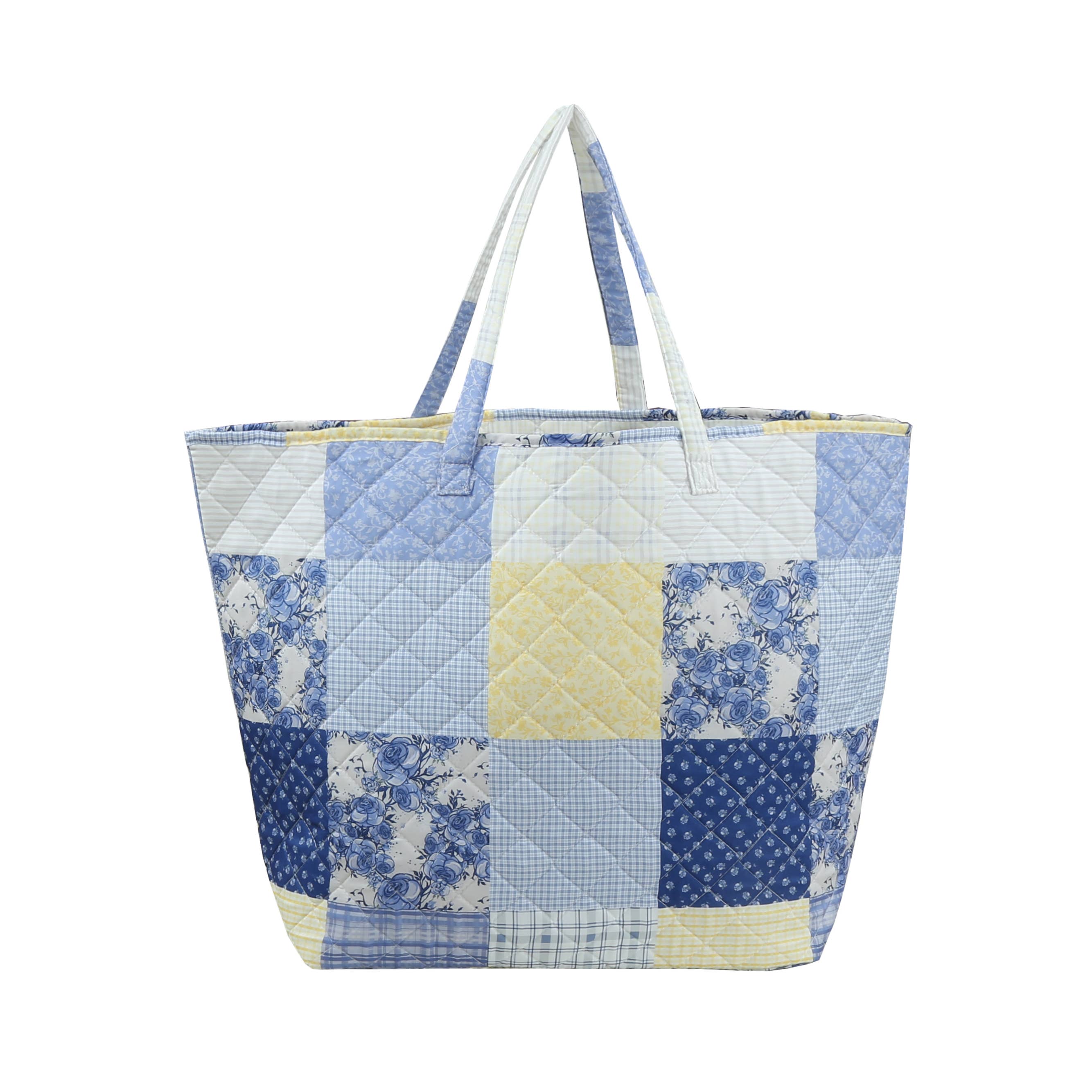"Garden Walk in Bluebell" Designer Quilted Tote Bag