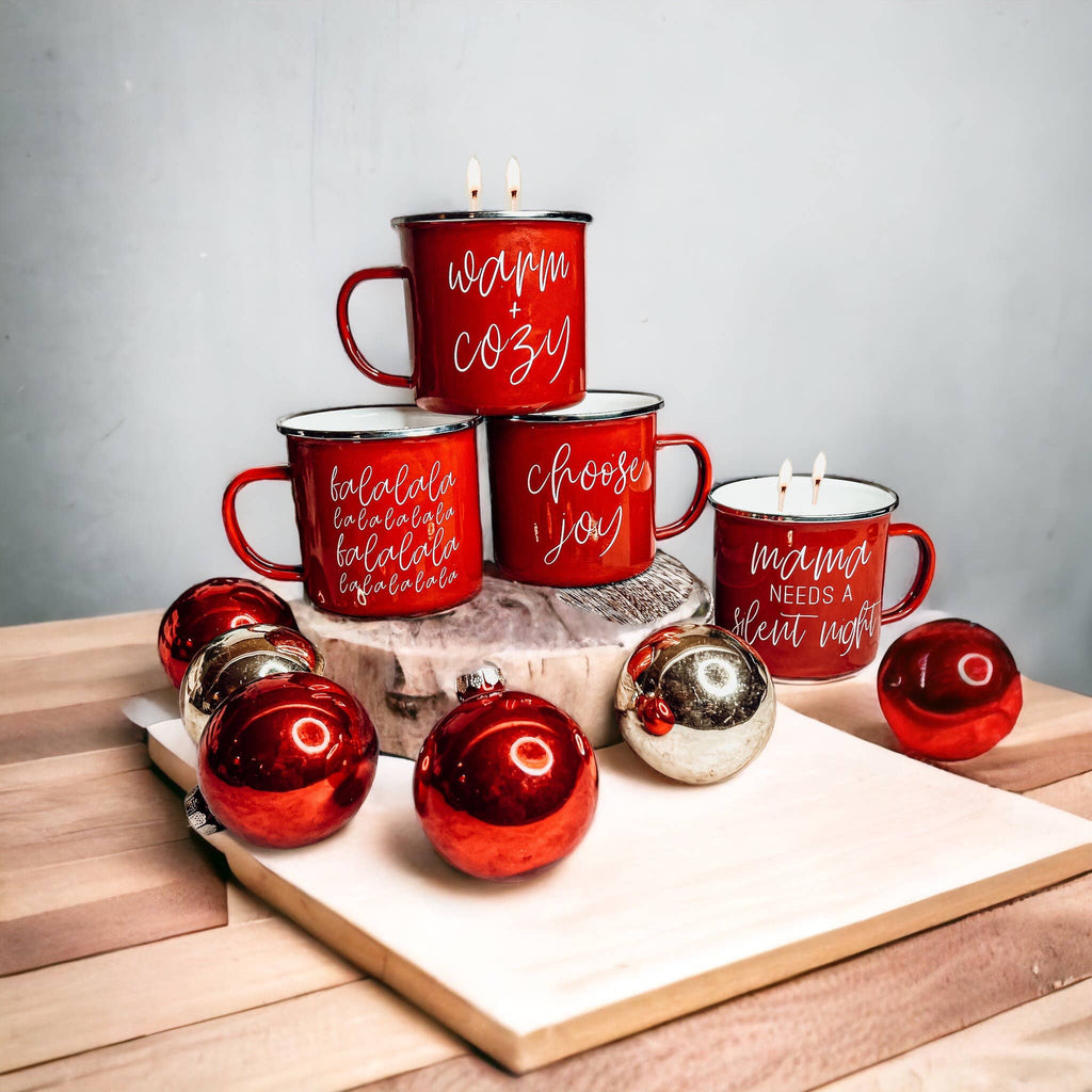 Christmas Scented Candles Soy, Unique Holiday Mug Candles lg