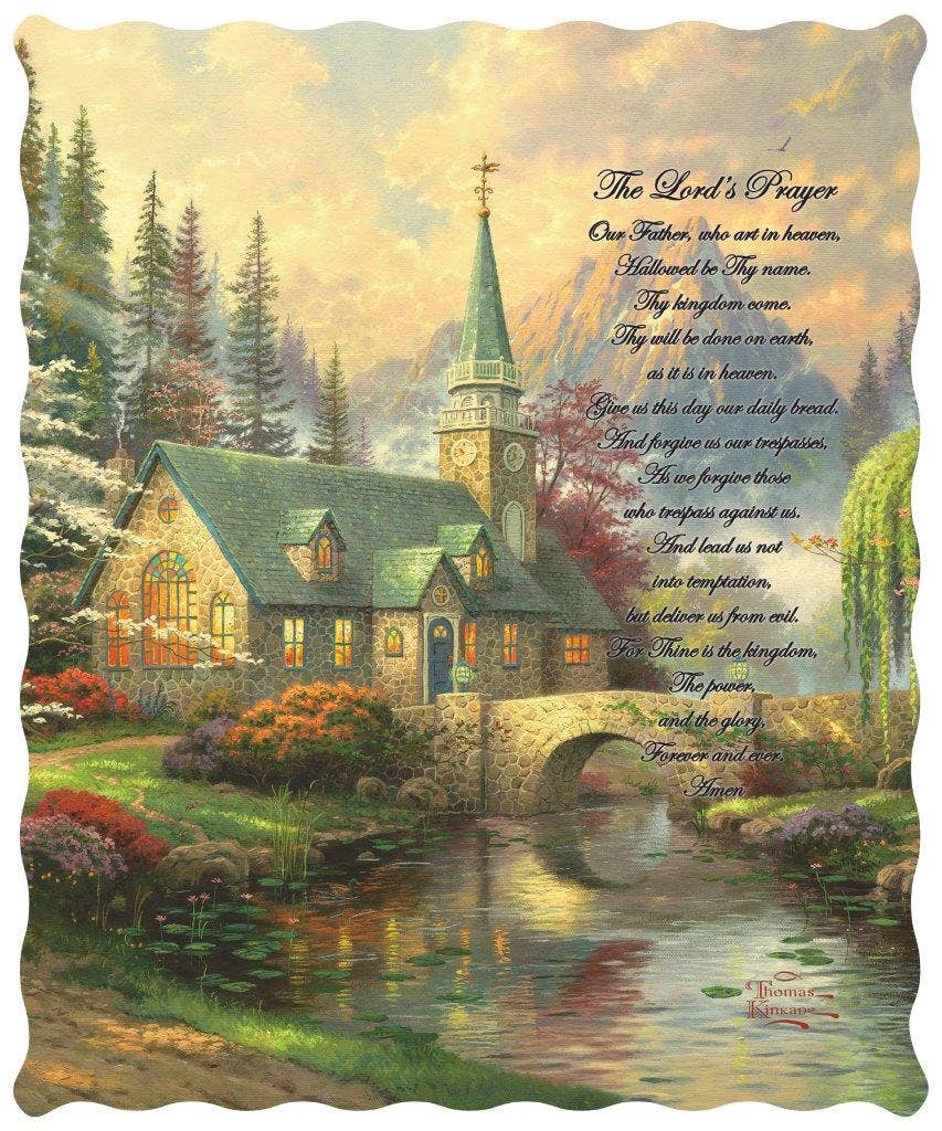 The Lord's Prayer Scripture Inspirational Quilted Throw