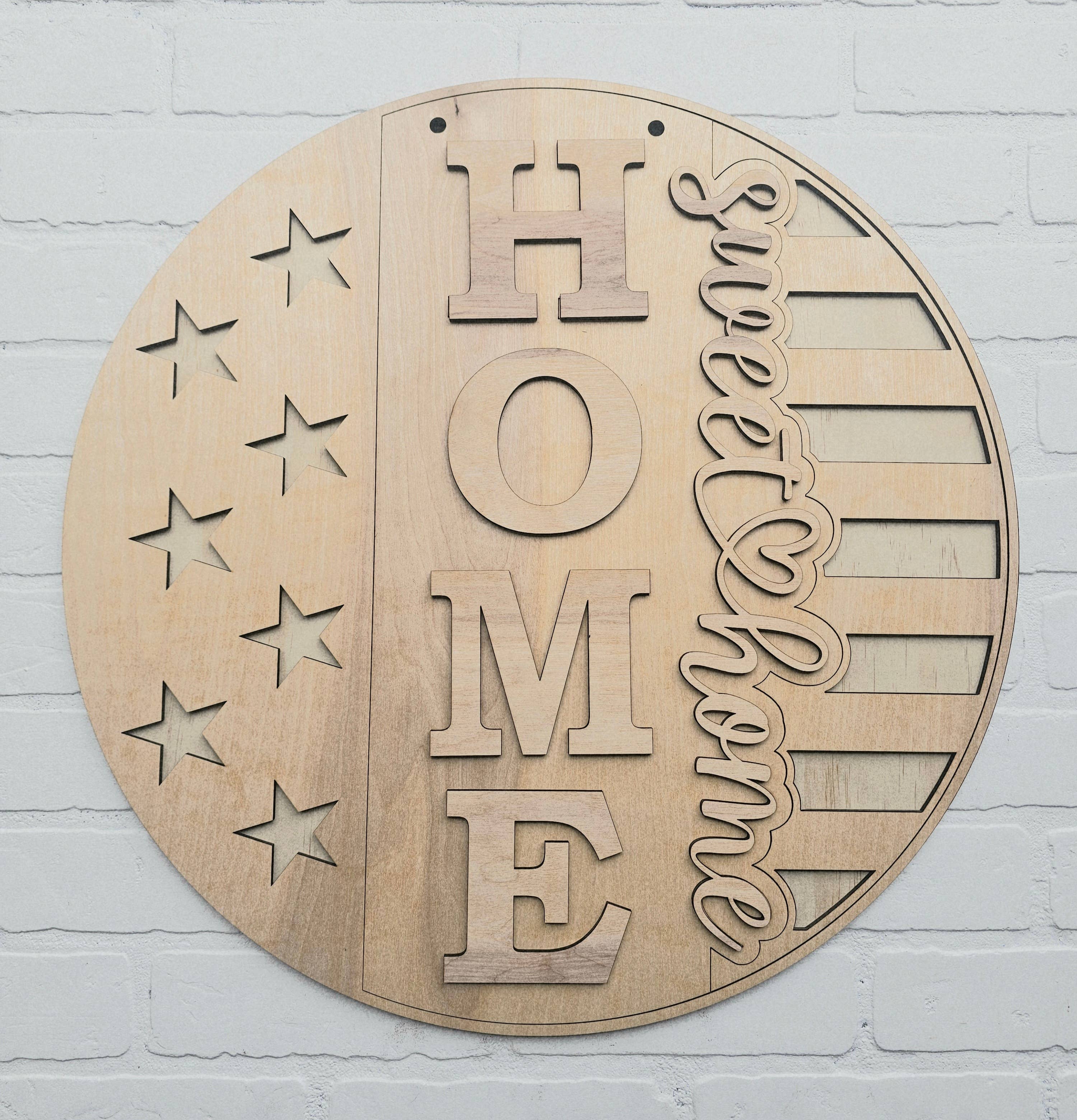 DIY Patriotic Home Sweet Home Flag Door Hanger
