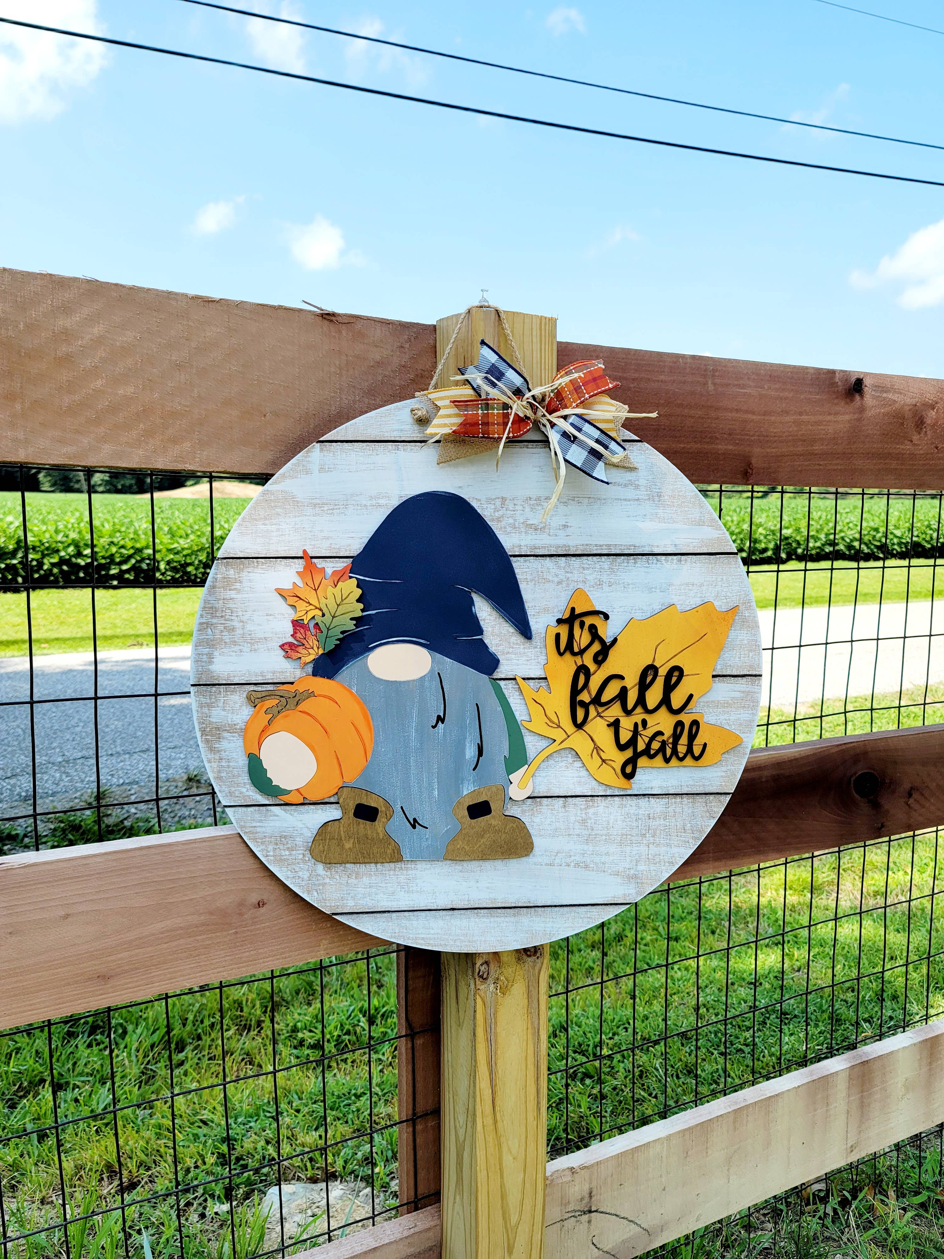 DIY Fall Gnome Door Hanger