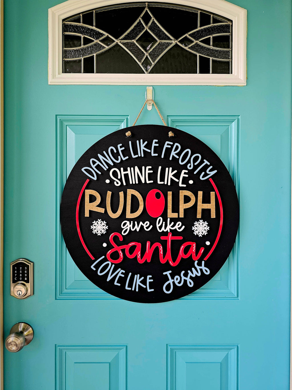 DIY Dance like Frosty Shine like Rudolph Door Hanger