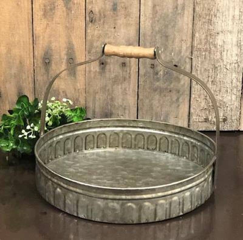 Galvanized Tray w/Handle