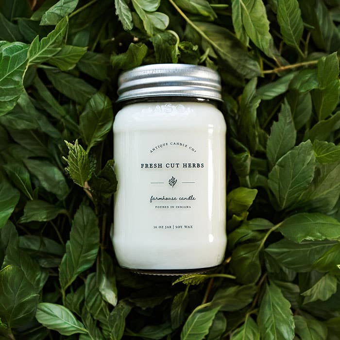 Fresh Cut Herbs - Soy Wax Mason Jar Candle