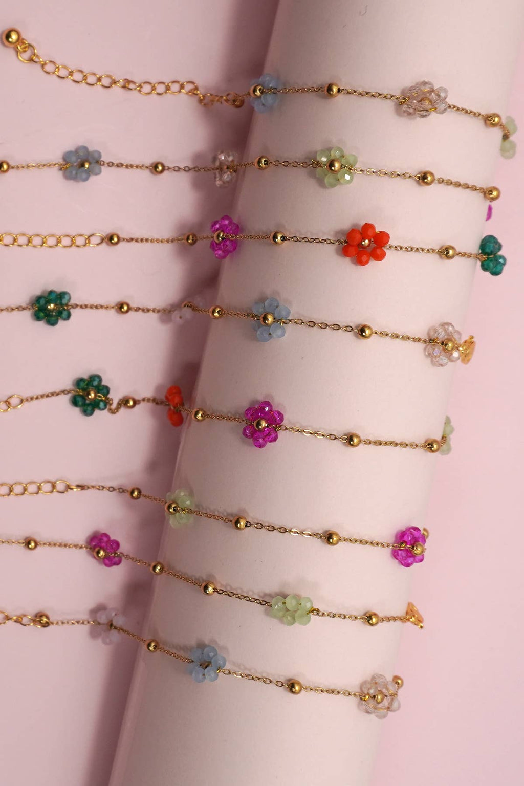 SUMMER MULTI BEADED FLOWER CHARM BRACELETS | 40B108
