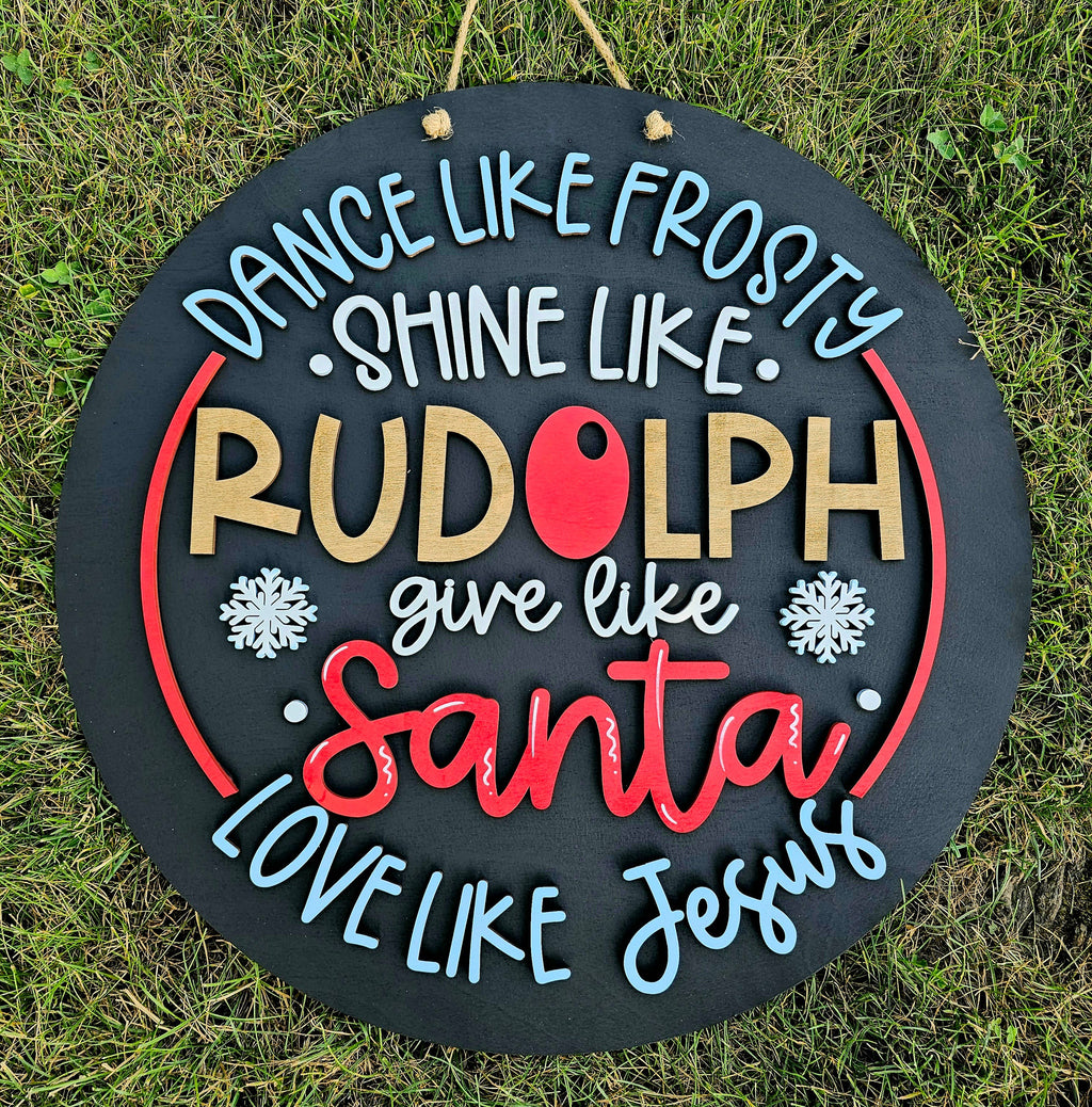 DIY Dance like Frosty Shine like Rudolph Door Hanger