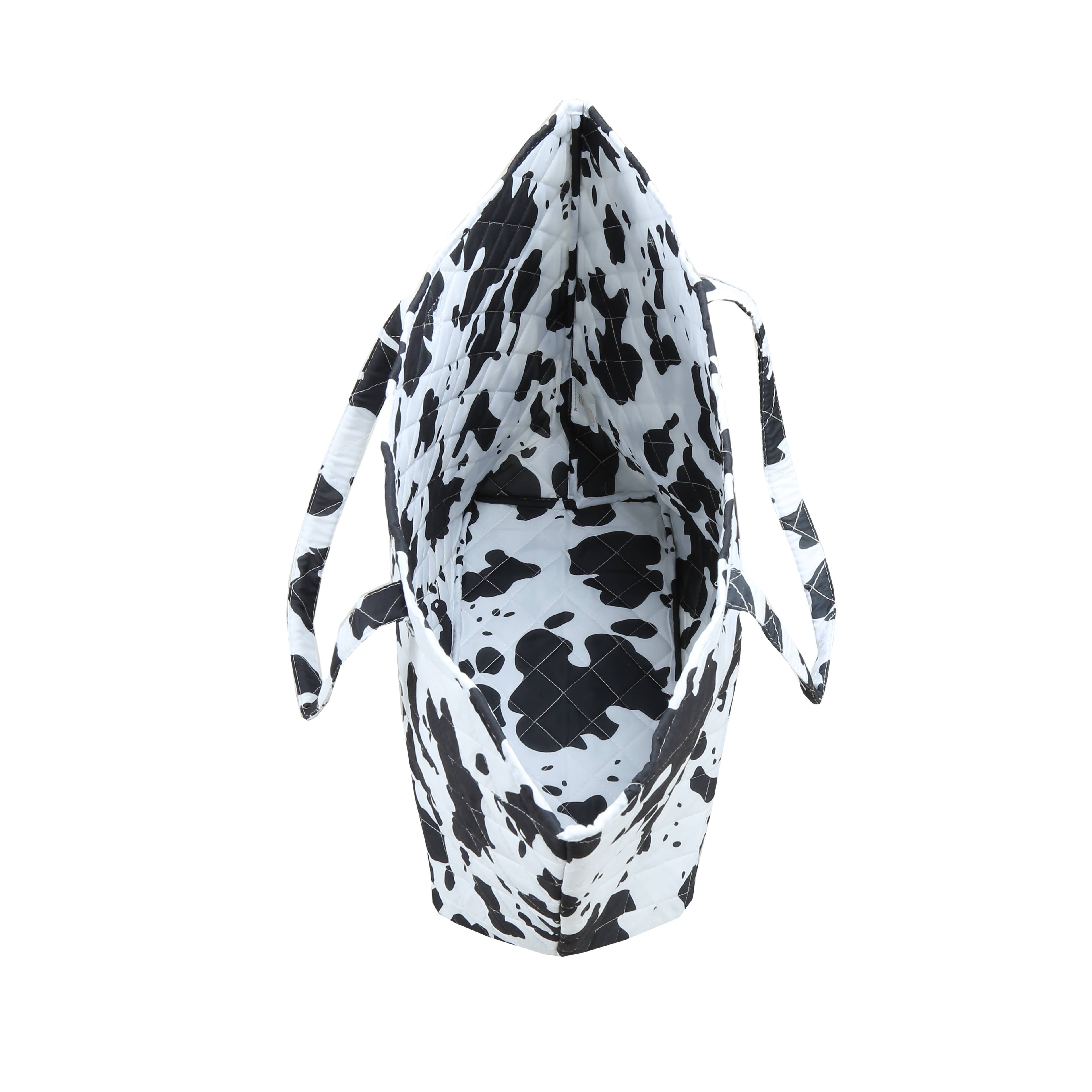 "Cow Skin" Designer Quilted Tote Bag