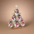 Christmas 6.10"H Metal Embossed Holiday Snowman Ornament, 6 Asst