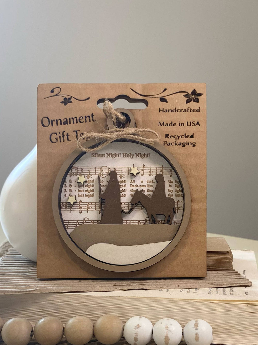 Silent Night Holy Night Ornament or Gift Tag