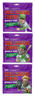 Big League Chew Ground Ball Grape Gum, 12ct Pouches