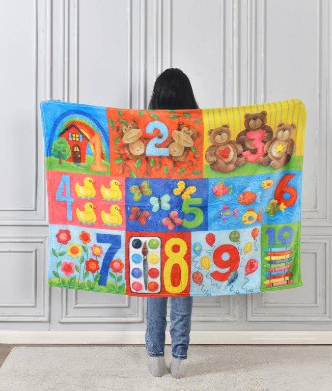 "Numbers" Plush Toddler Blanket