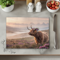 Highland Cow in Fog - Farm Animal - Cow - Cutting Board