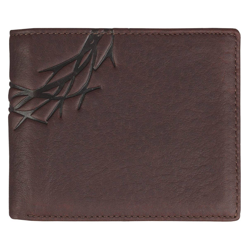 Wallet Leather Brown Crown of Thorns/Amazing Grace