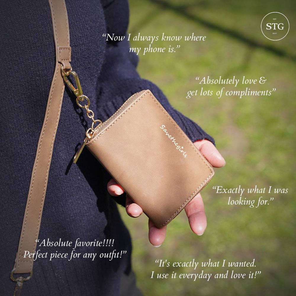 Clip & Go Strap w/Pouch Brushed Vegan Leather