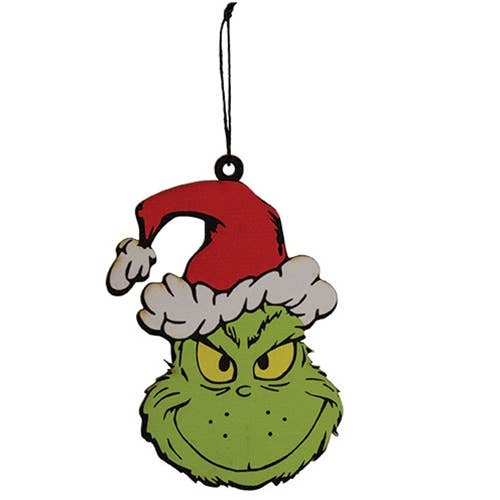 Grinch Wooden Cutout Ornament - 4 Assorted