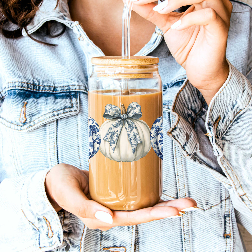 Halloween Tumblers Cute Fall Glass Cup Gifts & Kitchen Decor